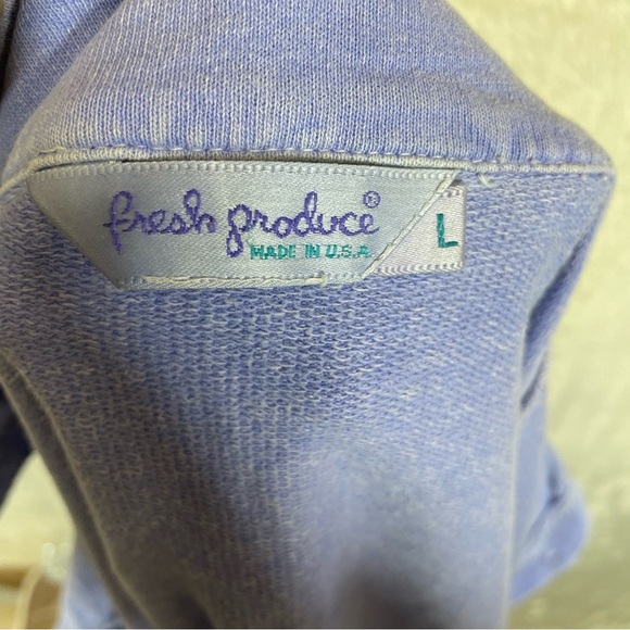 Vintage 90s Fresh Produce Lavender Purple Dyed Cropped Cardigan Size large - Picture 9 of 9